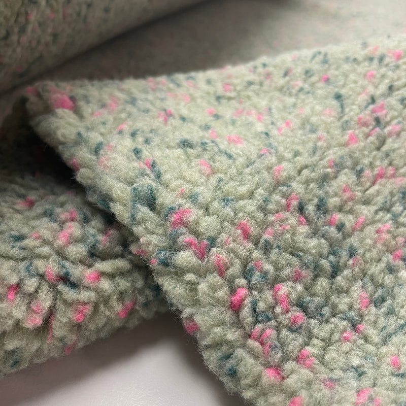 Teddy Tweed Stoff Jackenstoff mint rosa