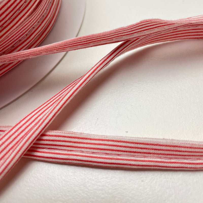 1 Meter Paspel Paspelband gestreift rot orange