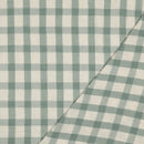 Musselin Double Gauze Leinen Baumwolle kariert grün
