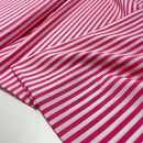 Viskose Baumwolle Webware Stoff Streifen weiß pink