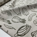 Canvas Baumwolle Stoff Gemüse beige