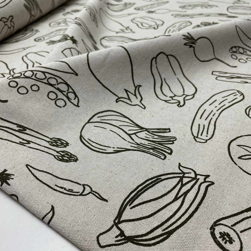 Canvas Baumwolle Stoff Gemüse beige