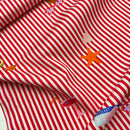 Ilja Summer Poplin Baumwolle Stoff Streifen rot