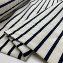 French Terry Sweat Stoff  Streifen blau weiß