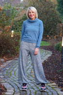 Swafing Autumn Damask Jersey Stoff by Bienvenido Colorido blau