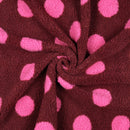 Teddy Jacquard Plüsch Stoff Jackenstoff Dots Punkte bordeaux