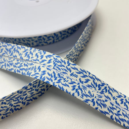 1 Meter Schrägband - 20mm - Muster blau