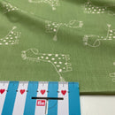 Jersey Stoff Giraffen grün