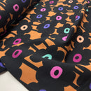 Nerida Hansen angerauter Soft Sweat Stoff Blumen braun