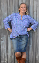 Swafing Baumwolle Stoff Happy Blooms by Claire`s Creative blau
