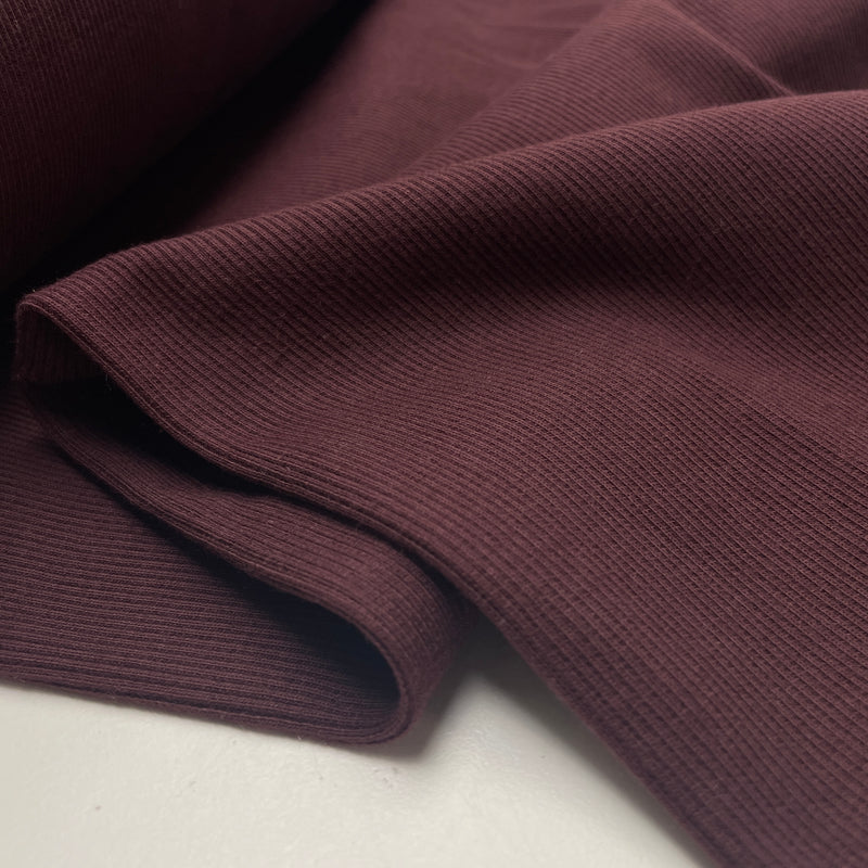Fibre Mood Bündchen Stoff uni rot braun