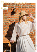 Fibre Mood Poplin Baumwolle Stoff weiß orange Streifen