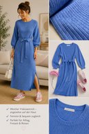 Viskose Strick Stoff blau
