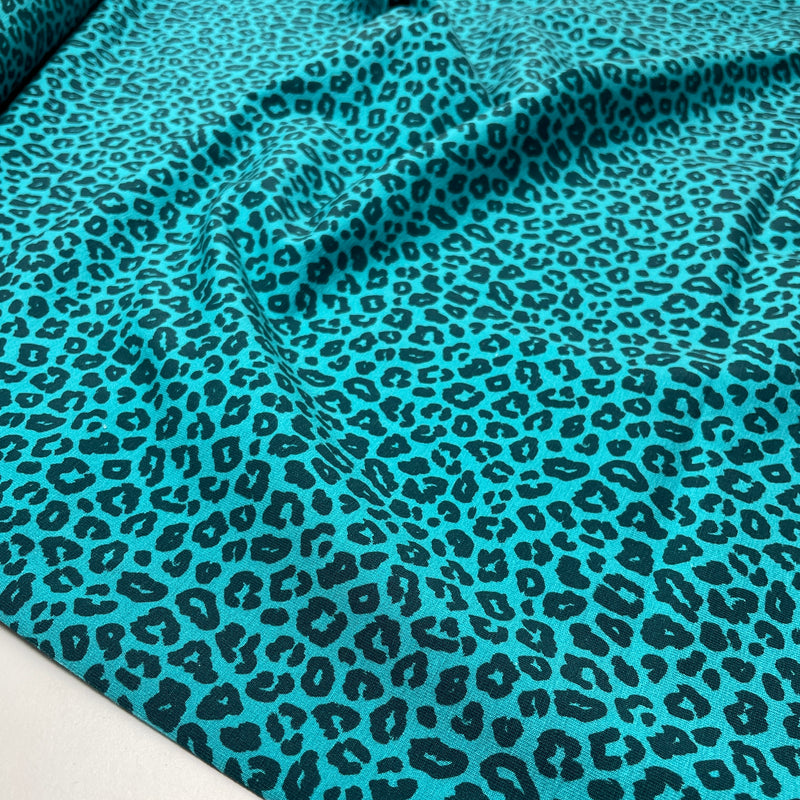 Swafing Cleopatra Jersey Stoff Leo Animalprint türkis