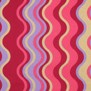 Poppy Stripes Baumwolle Stoff Wellen gold pink