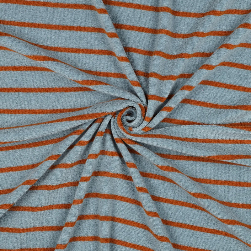 Kurzfloorfrottee Frottee Streifen blau braun