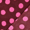 Teddy Jacquard Plüsch Stoff Jackenstoff Dots Punkte bordeaux