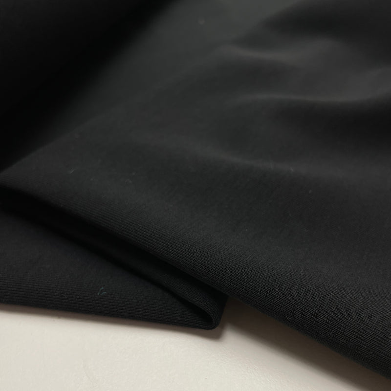 Cotton Interlock Jersey Stoff schwarz