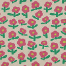 Jennifer  Bouron Rippjersey Stoff Blumen Muster rosa