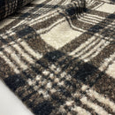 Boucle Stoff Jackenstoff kariert braun