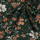Poppy Jersey Stoff Blumen grün