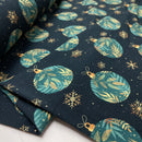 Swafing Holly French Terry Sweat Stoff Weihnachten schwarz blau