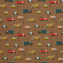 Swafing Bill Baumwolle Stoff Autos Fahrzeuge braun