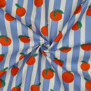 Poppy Design Beschichtete Baumwolle Stoff Streifen orangen blau