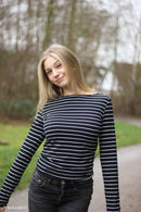 Jersey Stoff Streifen Swafing Isa schwarz