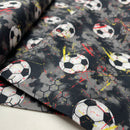 Swafing Fussball Baumwolle Stoff schwarz