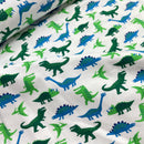 Jersey Stoff Dinosaurier weiß