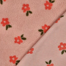 Teddy Plüsch Stoff Jackenstoff Blumen rosa orange