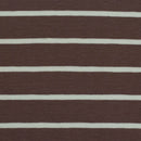Jersey Stoff Streifen Swafing Isa petrol braun creme