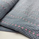 Baumwolle Jacquard Webware Stoff Blumen kariert blau