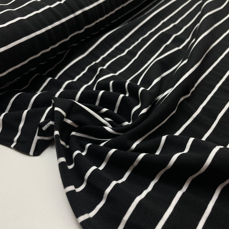 Jersey Stoff Streifen Swafing Isa schwarz