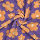 Teddy Stoff Jackenstoff Blumen lila