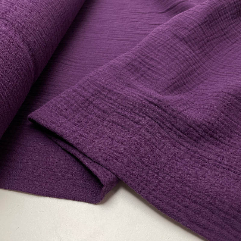 Musselin Stoff Double Gauze Baumwolle lila bordeaux Swafing Jenke
