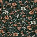 Poppy Jersey Stoff Blumen grün