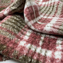 Boucle Stoff Jackenstoff kariert rosa