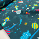 Jersey Stoff Weltall blau