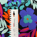 Pommé Viskose Stoff Webware Blumen Muster schwarz