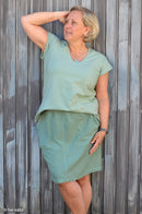 Swafing Lissabon Viskose Leinen Stoff uni mint