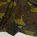 Toptex Viskose Crepe Stoff Blumen grün oliv
