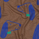 Poppy Jersey Stoff Hunde melange braun