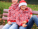 Swafing Holly angerauter Sweat Stoff Weihnachten Zuckerstangen rot