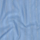 Voile Baumwolle Muster Lurex Streifen blau