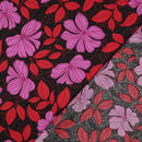 Cotton Satin Baumwolle Blumen schwarz