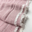 Viskose Leinen Stoff Streifen rosa