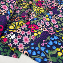 Swafing Malibou French Terry Sweat Stoff Blumen lila