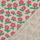 Jennifer  Bouron Rippjersey Stoff Blumen Muster rosa